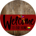 Welcome To Our Home Sign Pride Dark Red Stripe Wood Grain Decoe-3912-Dh 18 Round