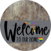 Welcome To Our Home Sign Pride Gray Stripe Wood Grain Decoe-3873-Dh 18 Round