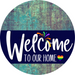 Welcome To Our Home Sign Pride Navy Stripe Petina Look Decoe-3864-Dh 18 Wood Round