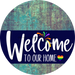 Welcome To Our Home Sign Pride Navy Stripe Petina Look Decoe-3864-Dh 18 Wood Round