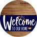 Welcome To Our Home Sign Pride Navy Stripe Wood Grain Decoe-3859-Dh 18 Round