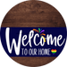 Welcome To Our Home Sign Pride Navy Stripe Wood Grain Decoe-3861-Dh 18 Round