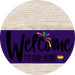 Welcome To Our Home Sign Pride Purple Stripe White Wash Decoe-3956-Dh 18 Wood Round