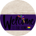 Welcome To Our Home Sign Pride Purple Stripe White Wash Decoe-3956-Dh 18 Wood Round