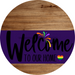 Welcome To Our Home Sign Pride Purple Stripe Wood Grain Decoe-3949-Dh 18 Round
