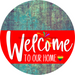 Welcome To Our Home Sign Pride Red Stripe Petina Look Decoe-3904-Dh 18 Wood Round