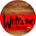 Welcome To Our Home Sign Pride Red Stripe Wood Grain Decoe-3890-Dh 18 Round