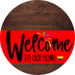 Welcome To Our Home Sign Pride Red Stripe Wood Grain Decoe-3891-Dh 18 Round