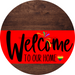 Welcome To Our Home Sign Pride Red Stripe Wood Grain Decoe-3891-Dh 18 Round