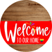 Welcome To Our Home Sign Pride Red Stripe Wood Grain Decoe-3899-Dh 18 Round