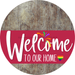 Welcome To Our Home Sign Pride Viva Magenta Stripe Wood Grain Decoe-3983-Dh 18 Round