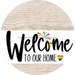 Welcome To Our Home Sign Pride White Stripe Wash Decoe-3856-Dh 18 Wood Round