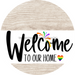 Welcome To Our Home Sign Pride White Stripe Wash Decoe-3856-Dh 18 Wood Round