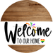 Welcome To Our Home Sign Pride White Stripe Wood Grain Decoe-3849-Dh 18 Round