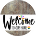 Welcome To Our Home Sign Pride White Stripe Wood Grain Decoe-3853-Dh 18 Round
