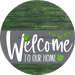 Welcome To Our Home Sign St Patricks Day Gray Stripe Green Stain Decoe-3279-Dh 18 Wood Round