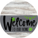 Welcome To Our Home Sign St Patricks Day Gray Stripe White Wash Decoe-3268-Dh 18 Wood Round