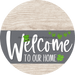 Welcome To Our Home Sign St Patricks Day Gray Stripe White Wash Decoe-3277-Dh 18 Wood Round