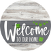 Welcome To Our Home Sign St Patricks Day Gray Stripe White Wash Decoe-3278-Dh 18 Wood Round