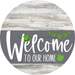 Welcome To Our Home Sign St Patricks Day Gray Stripe White Wash Decoe-3278-Dh 18 Wood Round
