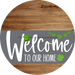 Welcome To Our Home Sign St Patricks Day Gray Stripe Wood Grain Decoe-3270-Dh 18 Round