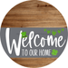 Welcome To Our Home Sign St Patricks Day Gray Stripe Wood Grain Decoe-3270-Dh 18 Round