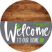 Welcome To Our Home Sign St Patricks Day Gray Stripe Wood Grain Decoe-3271-Dh 18 Round