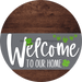 Welcome To Our Home Sign St Patricks Day Gray Stripe Wood Grain Decoe-3272-Dh 18 Round