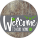 Welcome To Our Home Sign St Patricks Day Gray Stripe Wood Grain Decoe-3274-Dh 18 Round