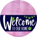 Welcome To Our Home Sign St Patricks Day Navy Stripe Pink Stain Decoe-3256-Dh 18 Wood Round