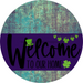 Welcome To Our Home Sign St Patricks Day Purple Stripe Petina Look Decoe-3346-Dh 18 Wood Round