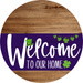 Welcome To Our Home Sign St Patricks Day Purple Stripe Wood Grain Decoe-3351-Dh 18 Round