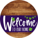 Welcome To Our Home Sign St Patricks Day Purple Stripe Wood Grain Decoe-3352-Dh 18 Round