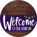 Welcome To Our Home Sign St Patricks Day Purple Stripe Wood Grain Decoe-3353-Dh 18 Round