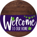 Welcome To Our Home Sign St Patricks Day Purple Stripe Wood Grain Decoe-3353-Dh 18 Round