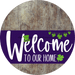 Welcome To Our Home Sign St Patricks Day Purple Stripe Wood Grain Decoe-3355-Dh 18 Round