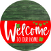Welcome To Our Home Sign St Patricks Day Red Stripe Green Stain Decoe-3299-Dh 18 Wood Round