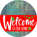 Welcome To Our Home Sign St Patricks Day Red Stripe Petina Look Decoe-3295-Dh 18 Wood Round