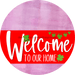 Welcome To Our Home Sign St Patricks Day Red Stripe Pink Stain Decoe-3296-Dh 18 Wood Round