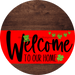 Welcome To Our Home Sign St Patricks Day Red Stripe Wood Grain Decoe-3282-Dh 18 Round