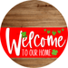 Welcome To Our Home Sign St Patricks Day Red Stripe Wood Grain Decoe-3290-Dh 18 Round