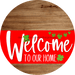 Welcome To Our Home Sign St Patricks Day Red Stripe Wood Grain Decoe-3290-Dh 18 Round