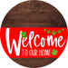 Welcome To Our Home Sign St Patricks Day Red Stripe Wood Grain Decoe-3292-Dh 18 Round