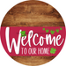 Welcome To Our Home Sign St Patricks Day Viva Magenta Stripe Wood Grain Decoe-3372-Dh 18 Round