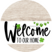 Welcome To Our Home Sign St Patricks Day White Stripe Wash Decoe-3247-Dh 18 Wood Round