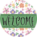 Welcome Wreath Sign, Floral Wreath, DECOE-4129, 10 metal Round