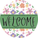 Welcome Wreath Sign, Floral Wreath, DECOE-4129-B, 8 metal Round