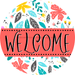 Welcome Wreath Sign, Floral Wreath, DECOE-4135-D, 10 Wood Round