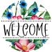 Welcome Wreath Sign, Floral Wreath, DECOE-4138-D, 10 Wood Round