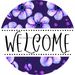 Welcome Wreath Sign, Floral Wreath, DECOE-4139-A, 11.75 metal Round